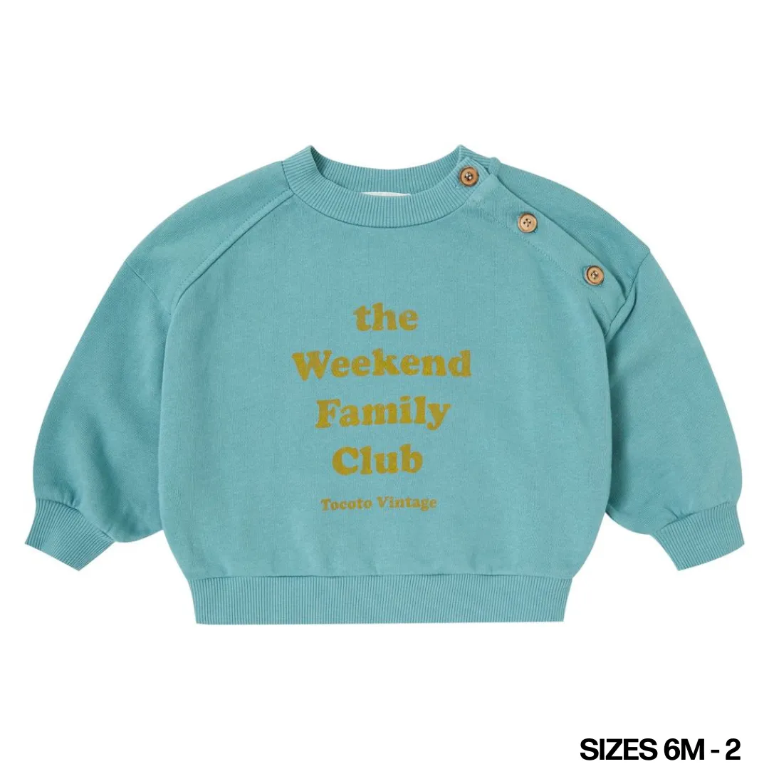 Dark Green "The Weekend Family Club" Crewneck