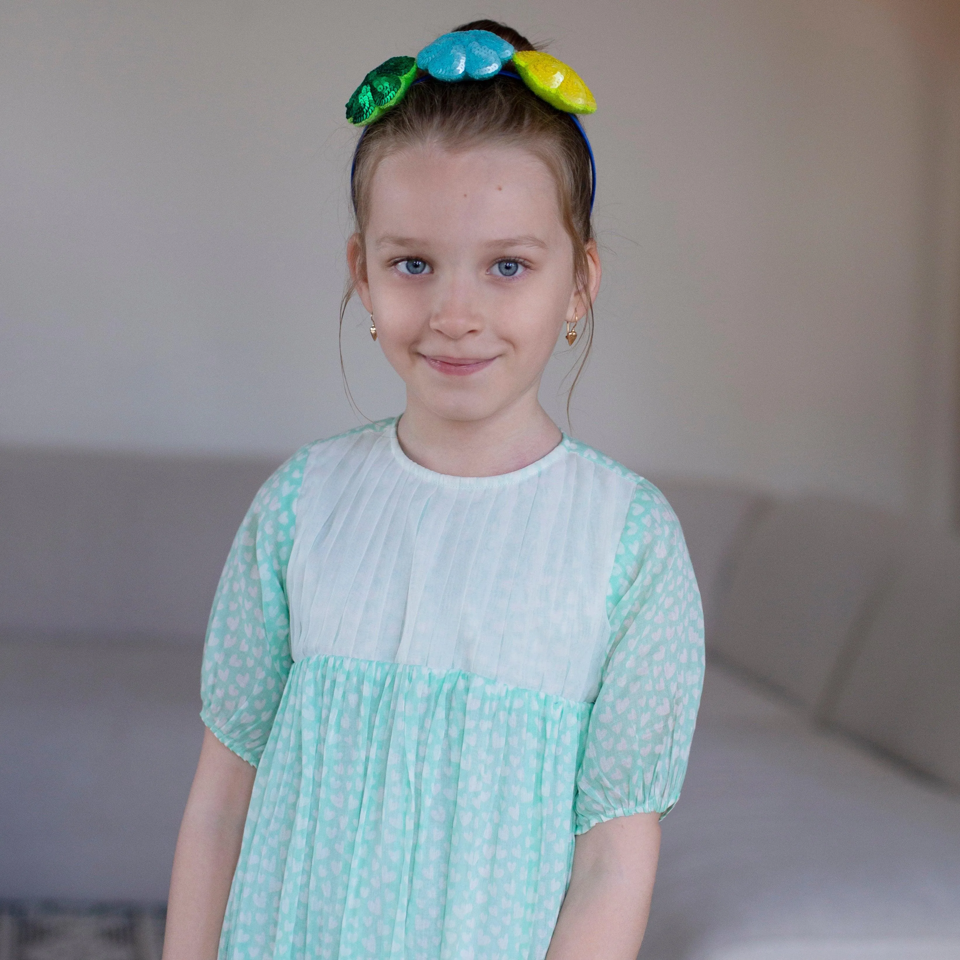 Day Dreamer- Mint Dress with Hearts for Girls