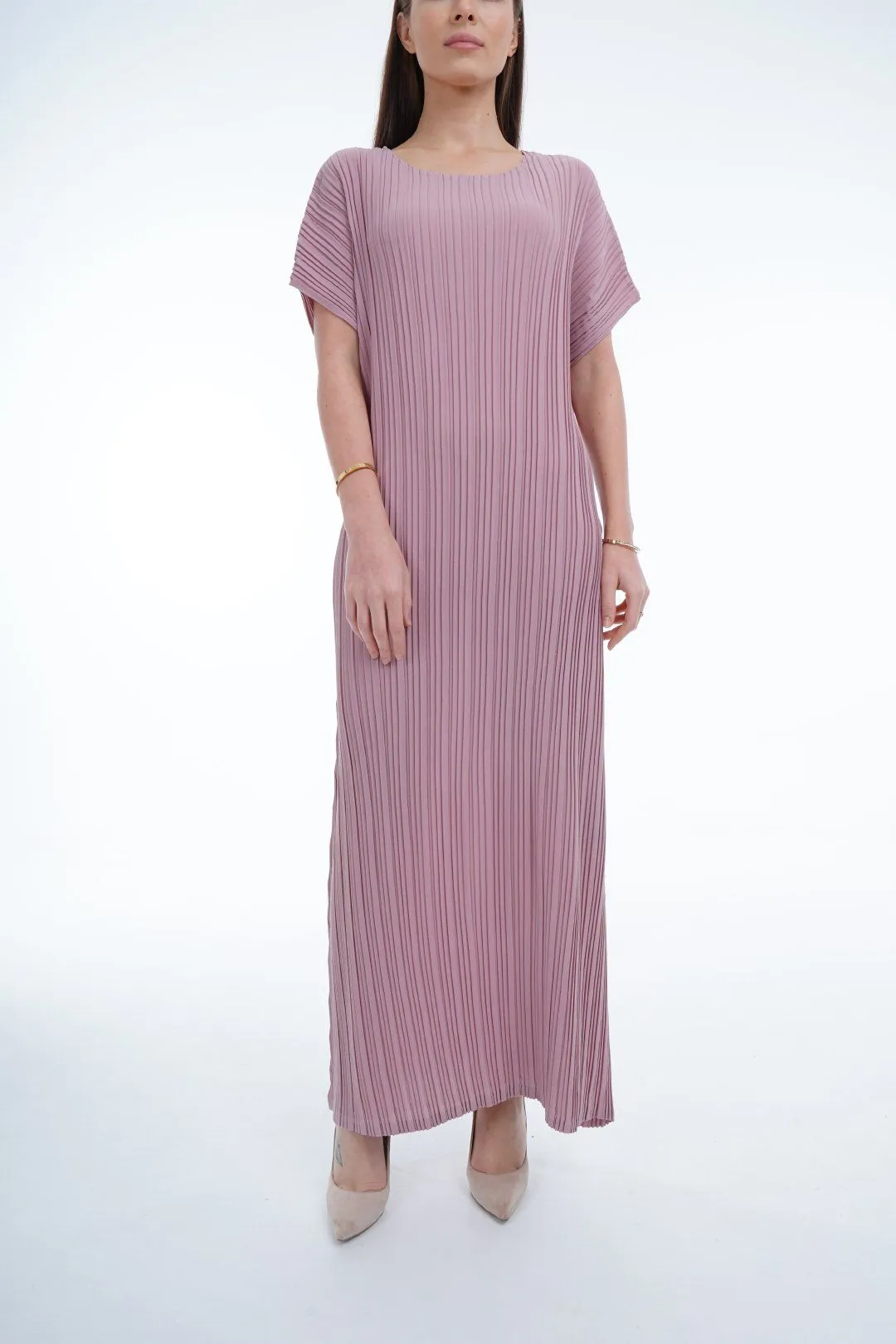 Delma Short Sleeve Pleated Dress