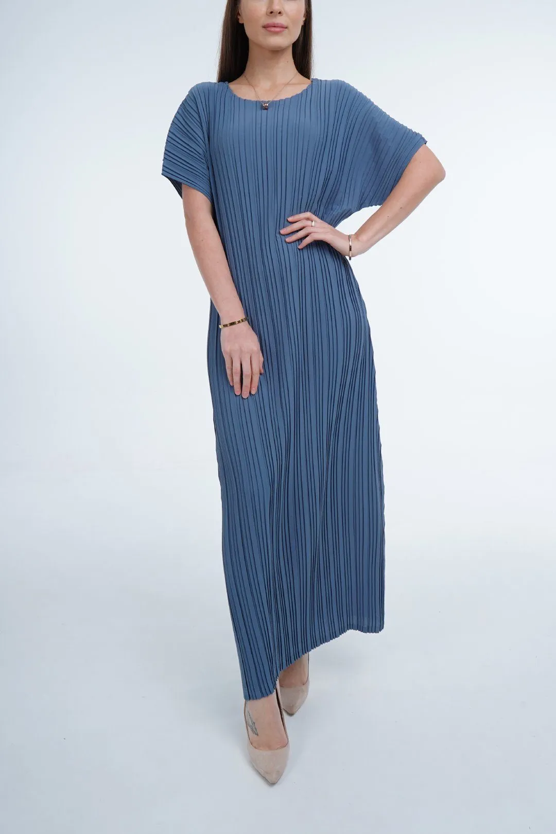 Delma Short Sleeve Pleated Dress