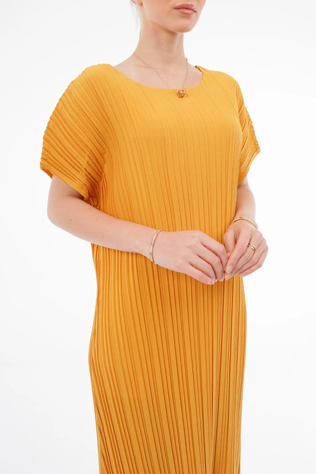 Delma Short Sleeve Pleated Dress