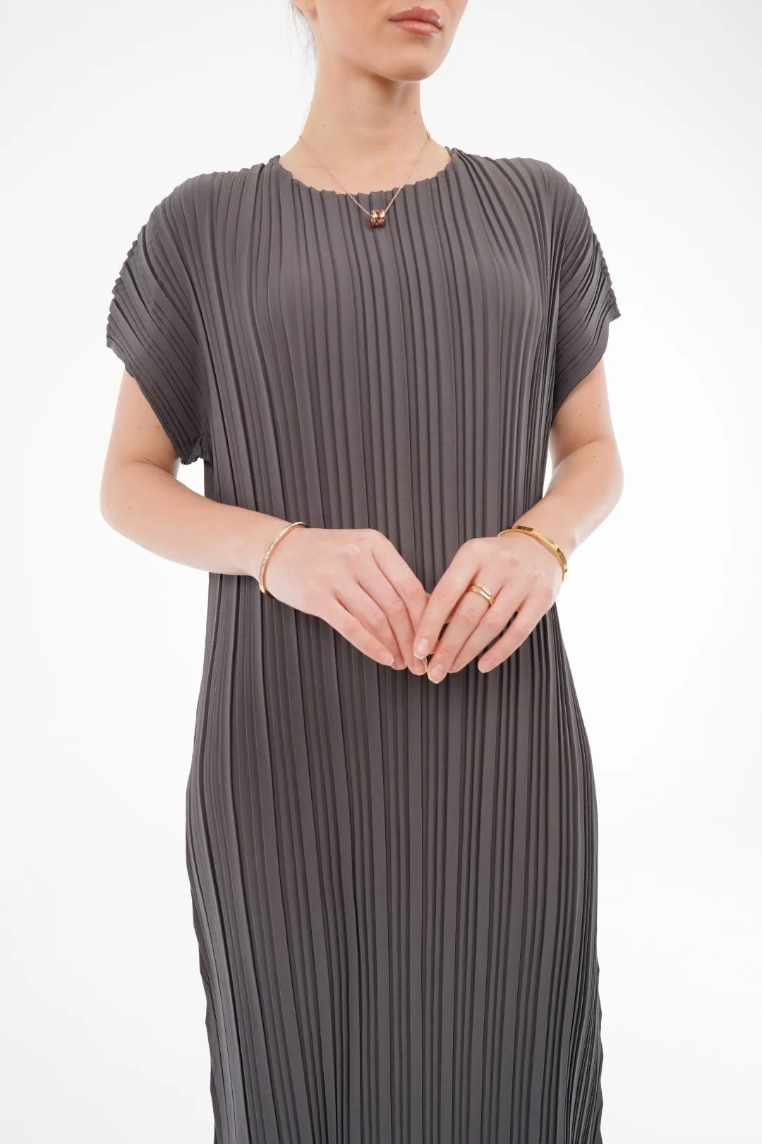 Delma Short Sleeve Pleated Dress