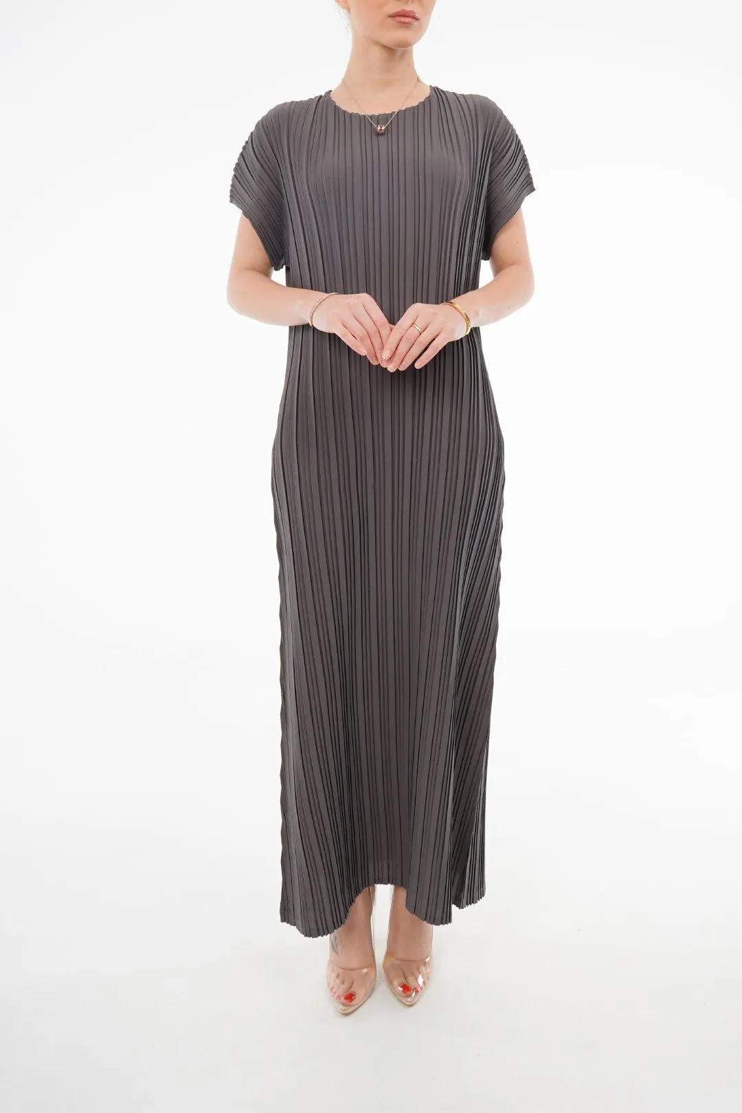 Delma Short Sleeve Pleated Dress