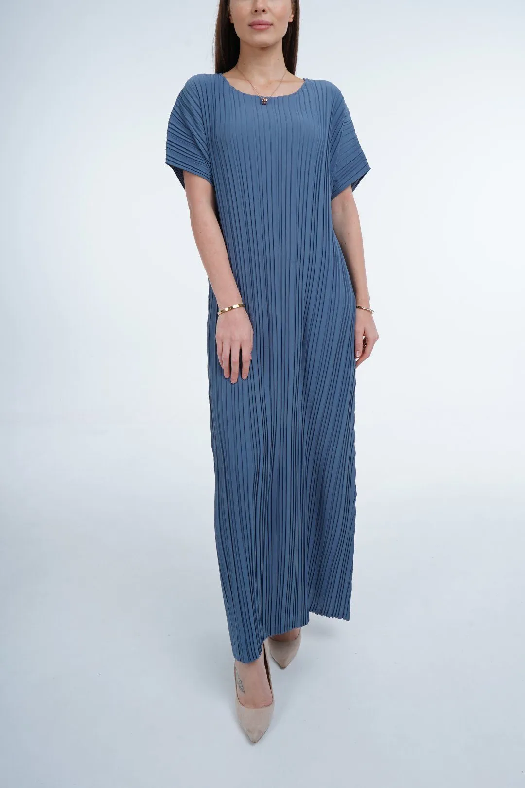 Delma Short Sleeve Pleated Dress