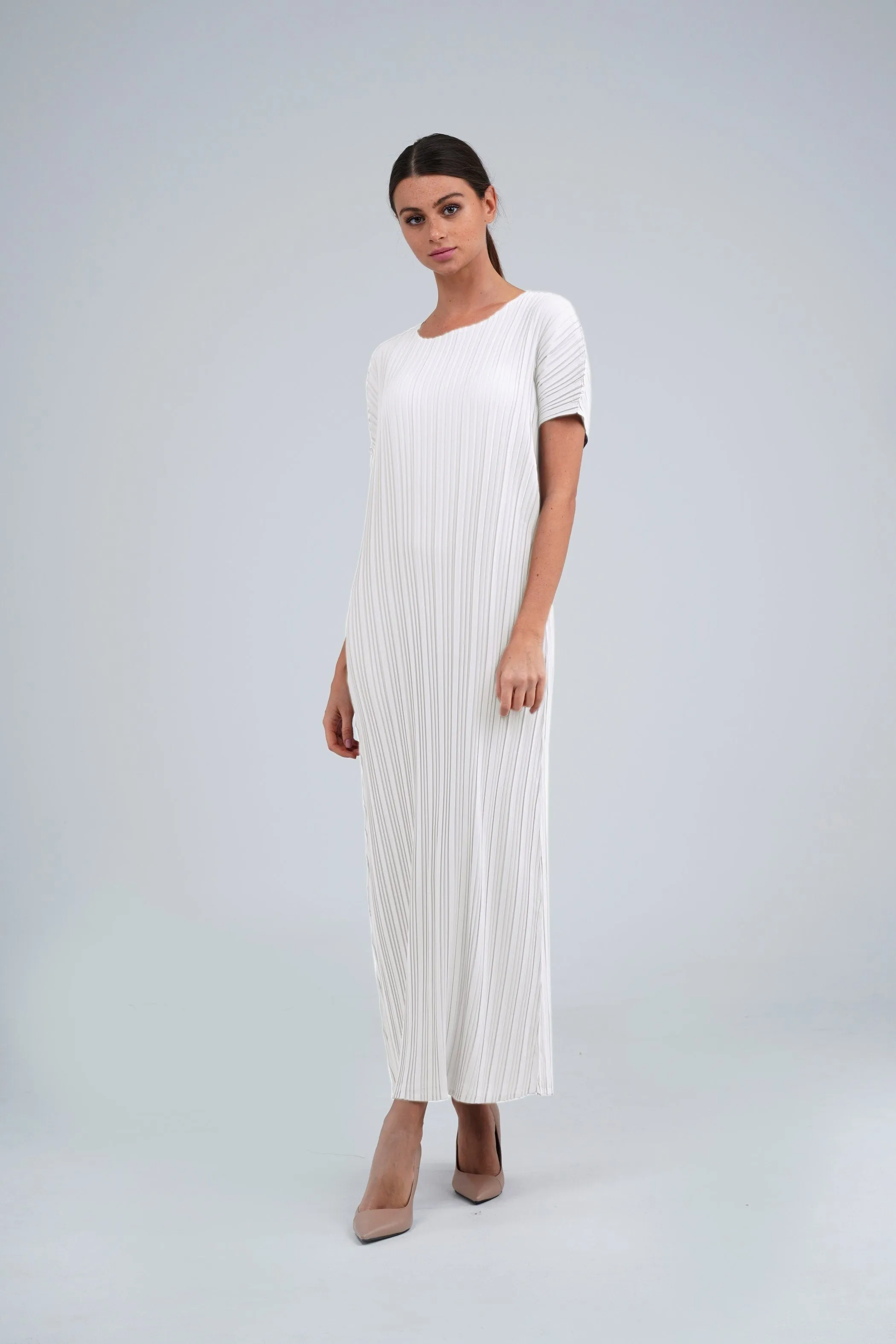 Delma Short Sleeve Pleated Dress