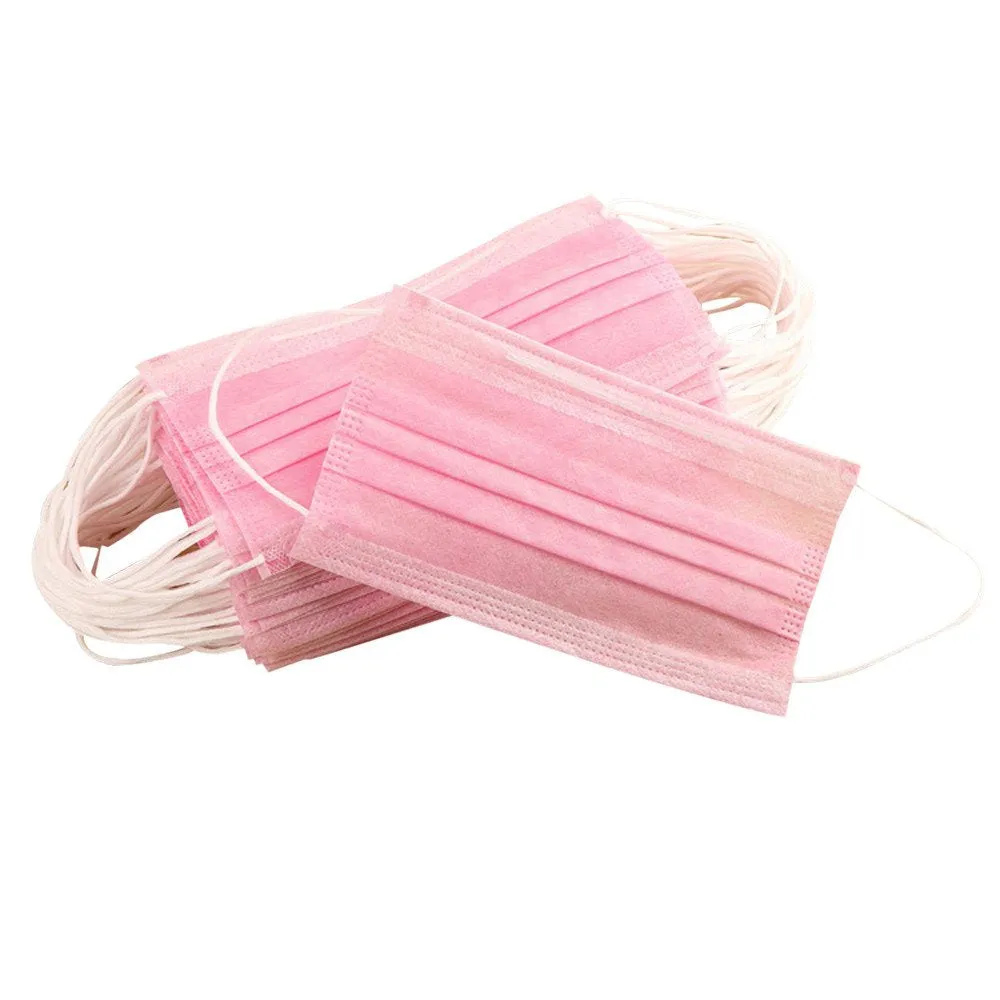 Disposable Pink Mask  (50 per box)