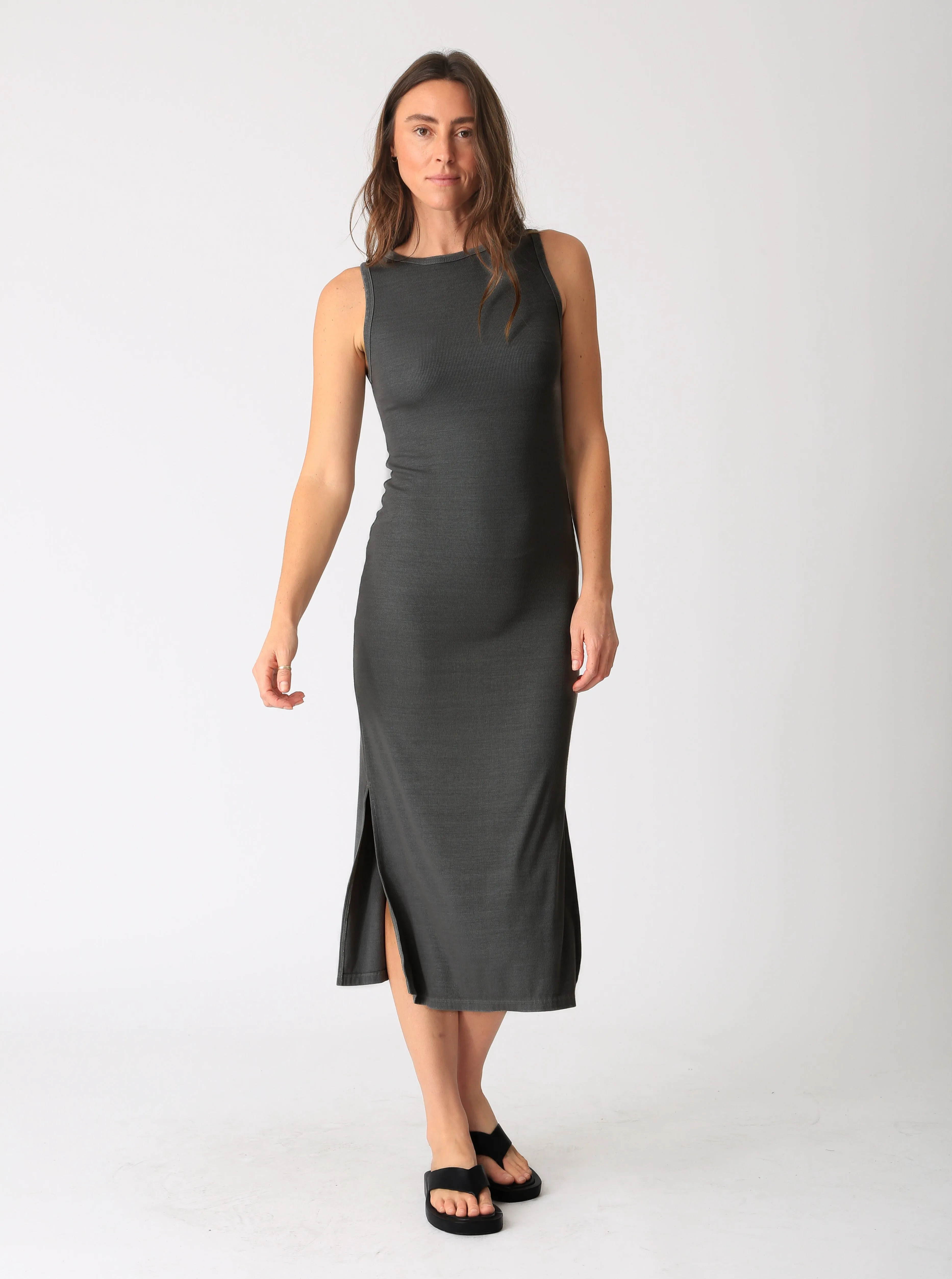 Donna Rib Dress - Shadow