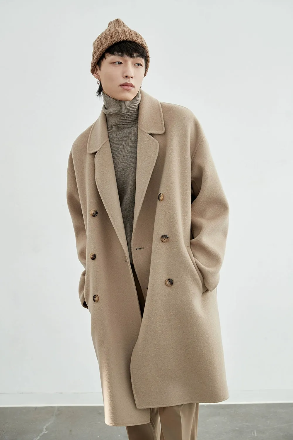 Double-Breasted Oversized Long Coat