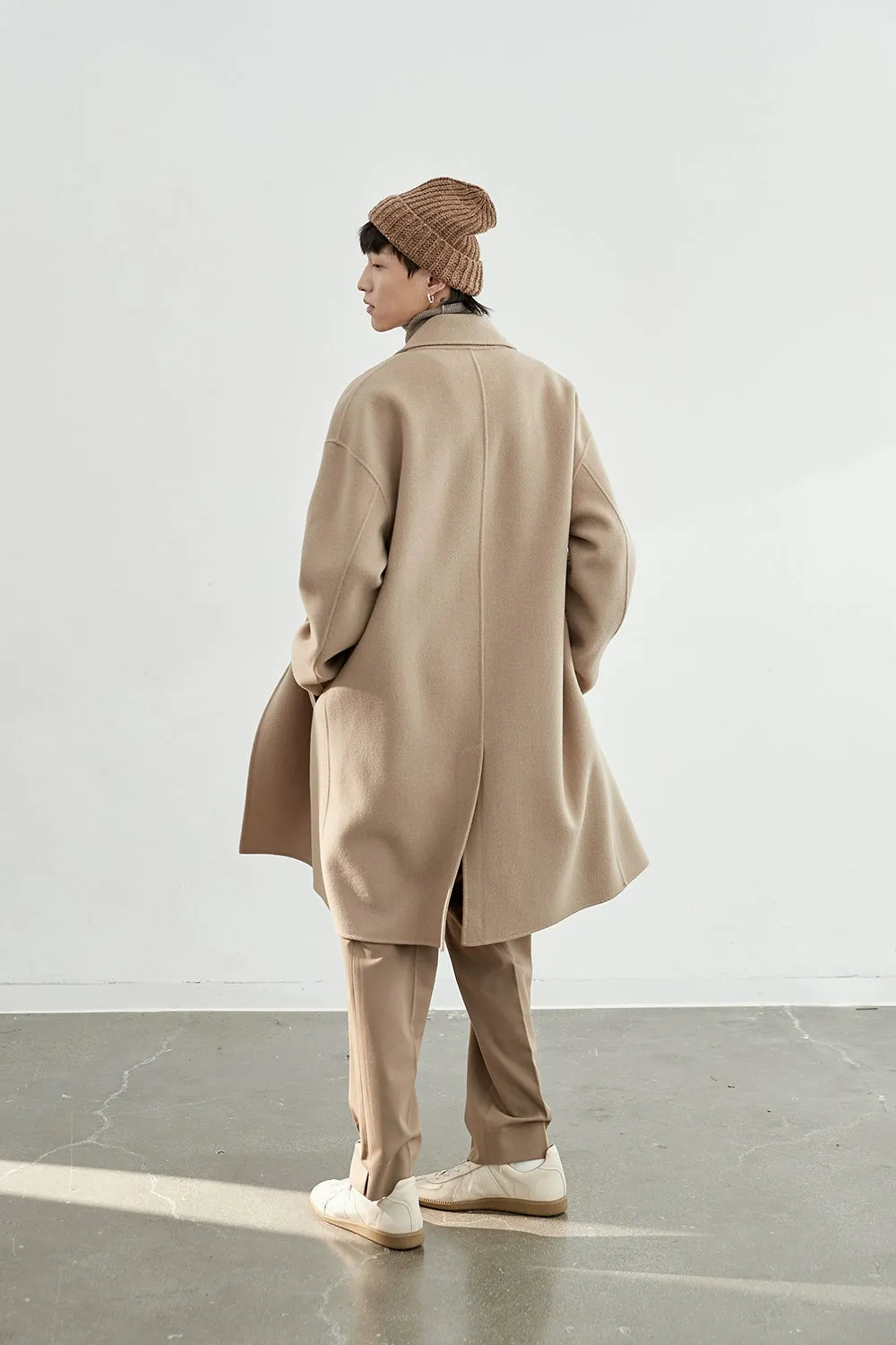 Double-Breasted Oversized Long Coat