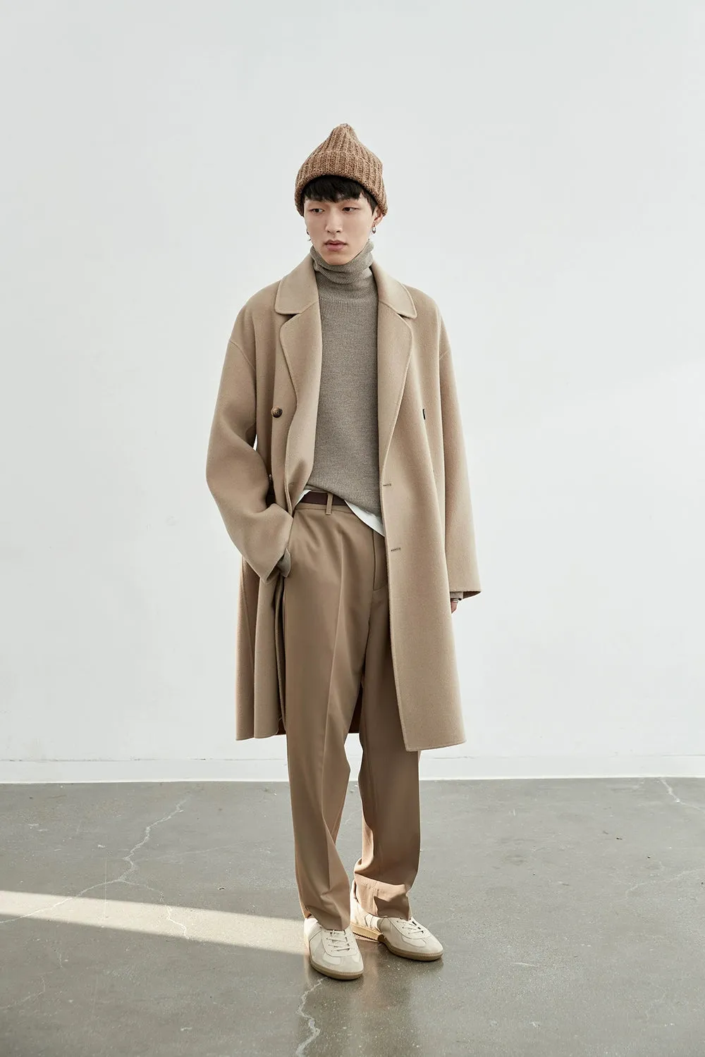 Double-Breasted Oversized Long Coat