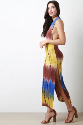 Double Side Slit Tie Dye Maxi Dress