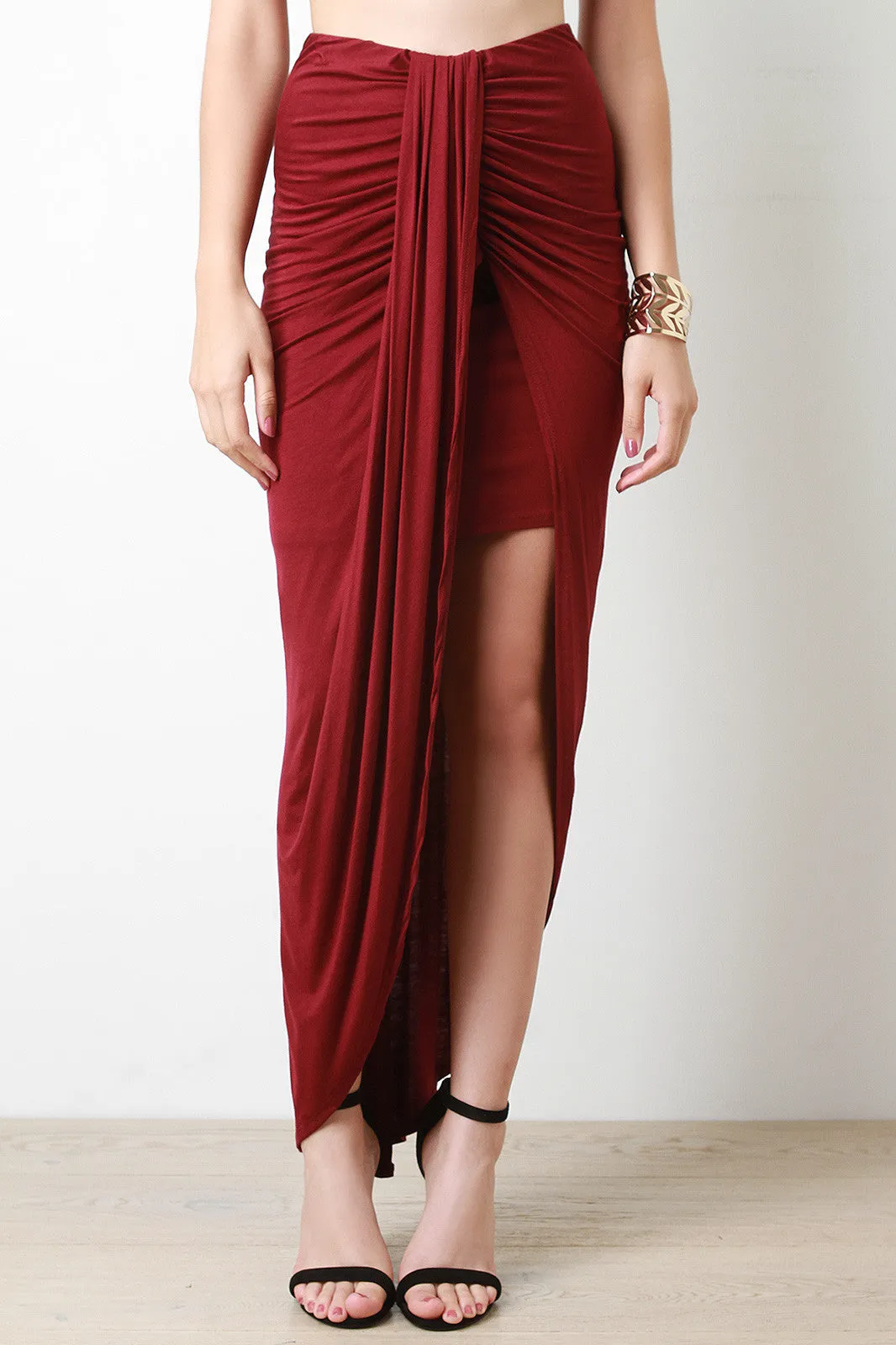 Draped Tulip Maxi Skirt