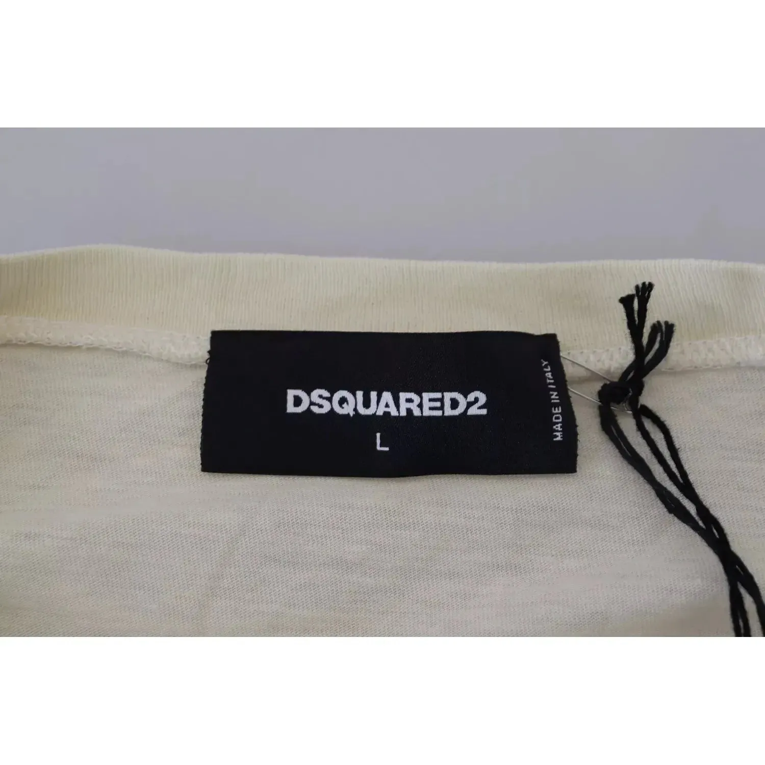 Dsquared² Beige Cotton Linen Long Sleeves Pullover Sweater