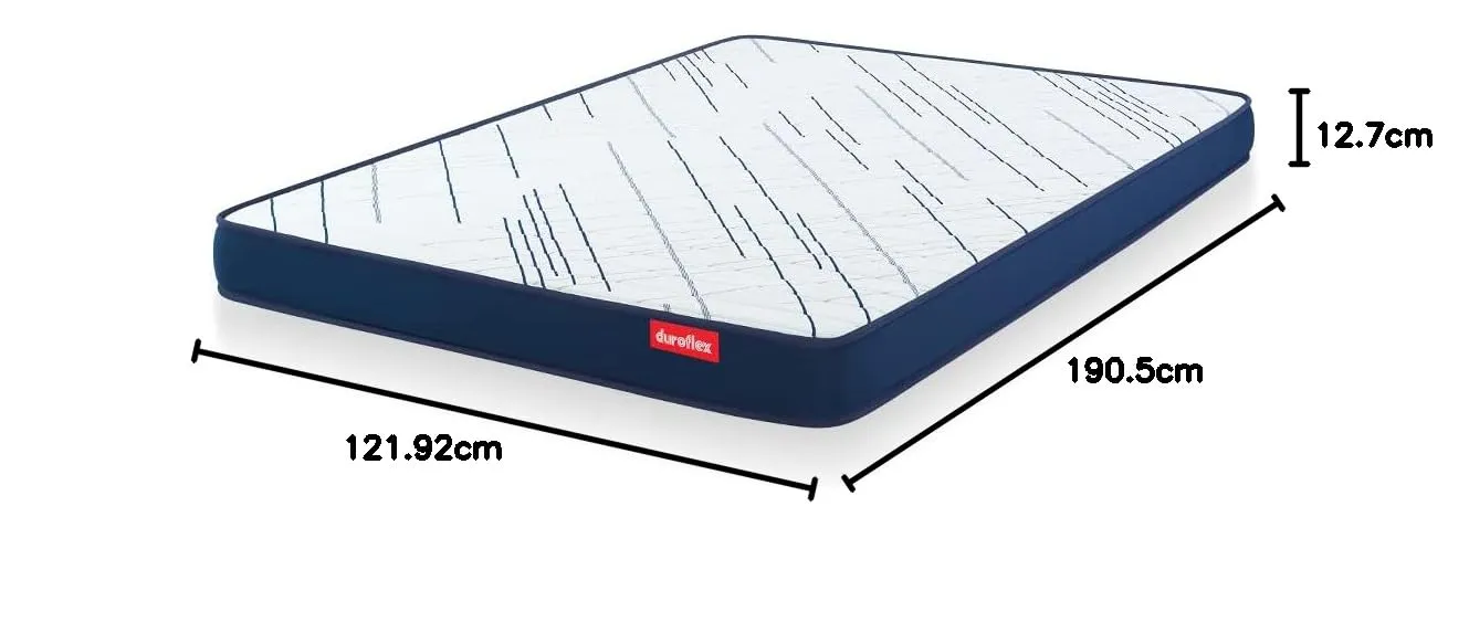 Duroflex Edge Dual Comfort 5 Inch Double Size Foam Mattress (75 X 48 X 5 inches)