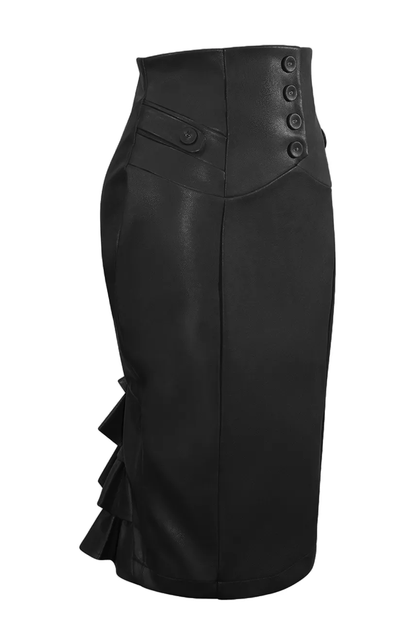 Easy Rider Bustle Wiggle Skirt (Black)