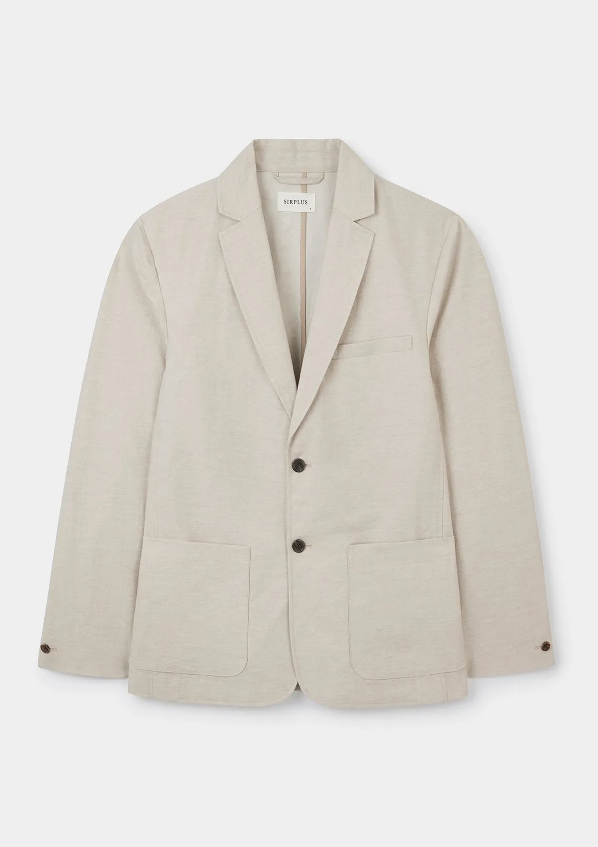 Ecru Cotton Linen Blazer