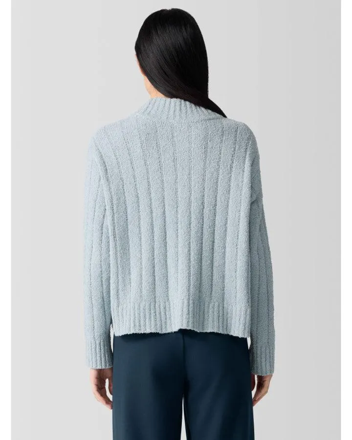 Eileen Fisher Cotton Fluff Rib Turtleneck Sweater