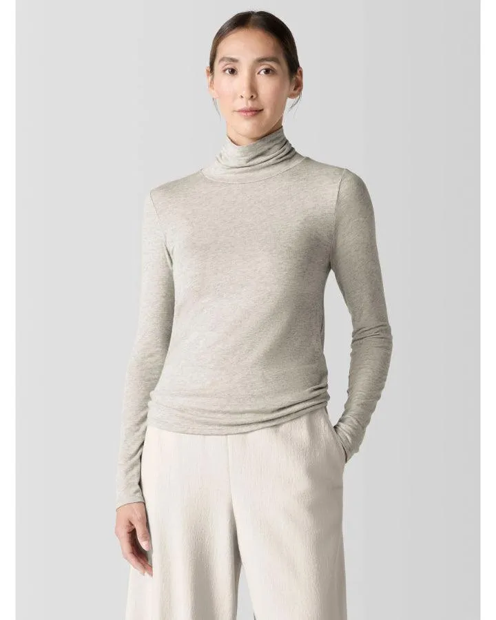 Eileen Fisher Sheer Knit Turtleneck Top