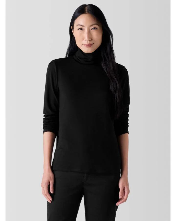 Eileen Fisher Sheer Knit Turtleneck Top