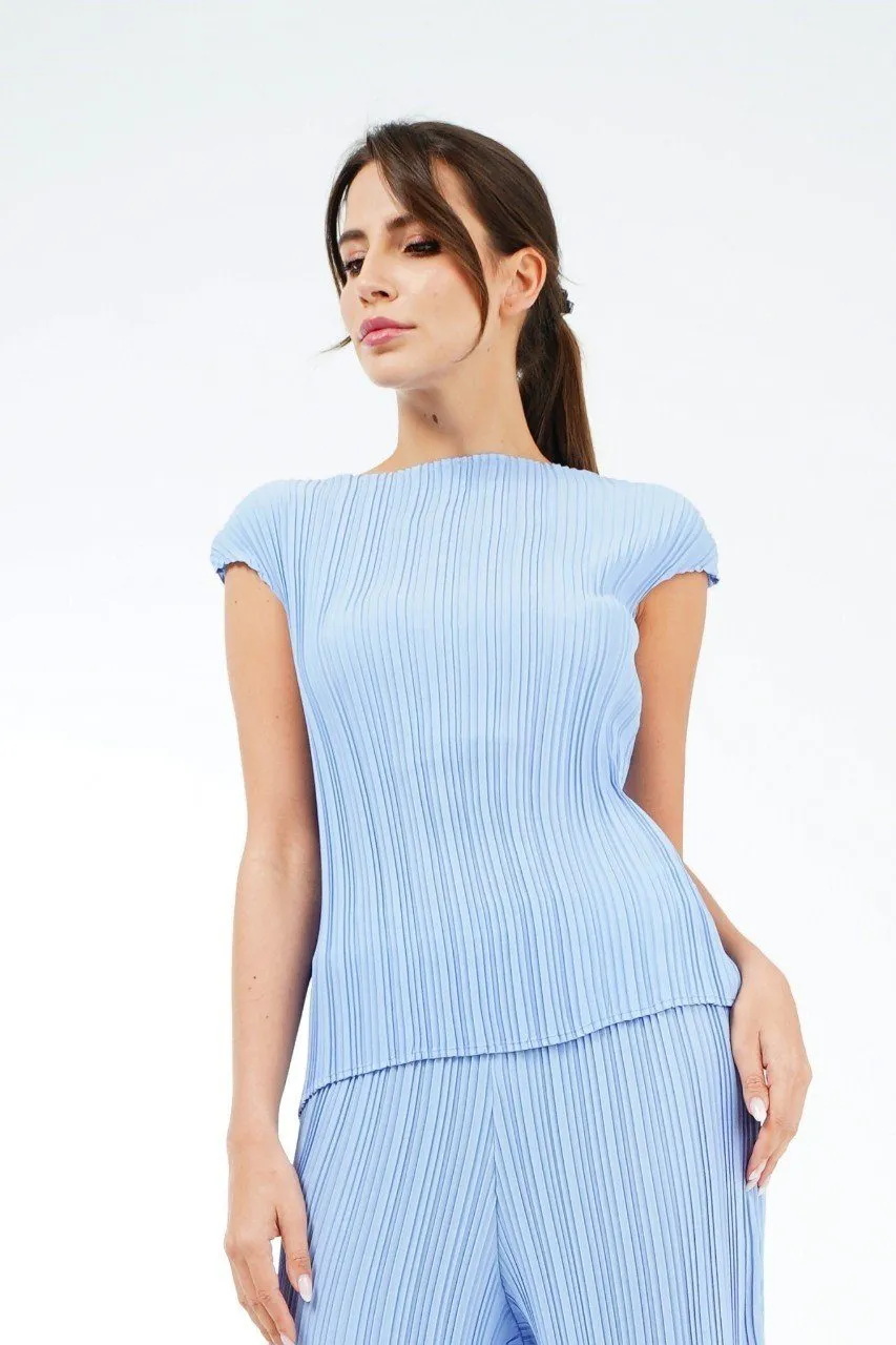 Emmy Cap Sleeve Pleated Top