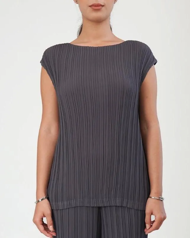 Emmy Cap Sleeve Pleated Top