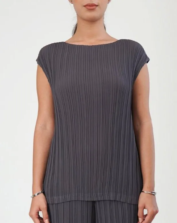 Emmy Cap Sleeve Pleated Top