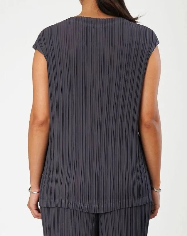 Emmy Cap Sleeve Pleated Top