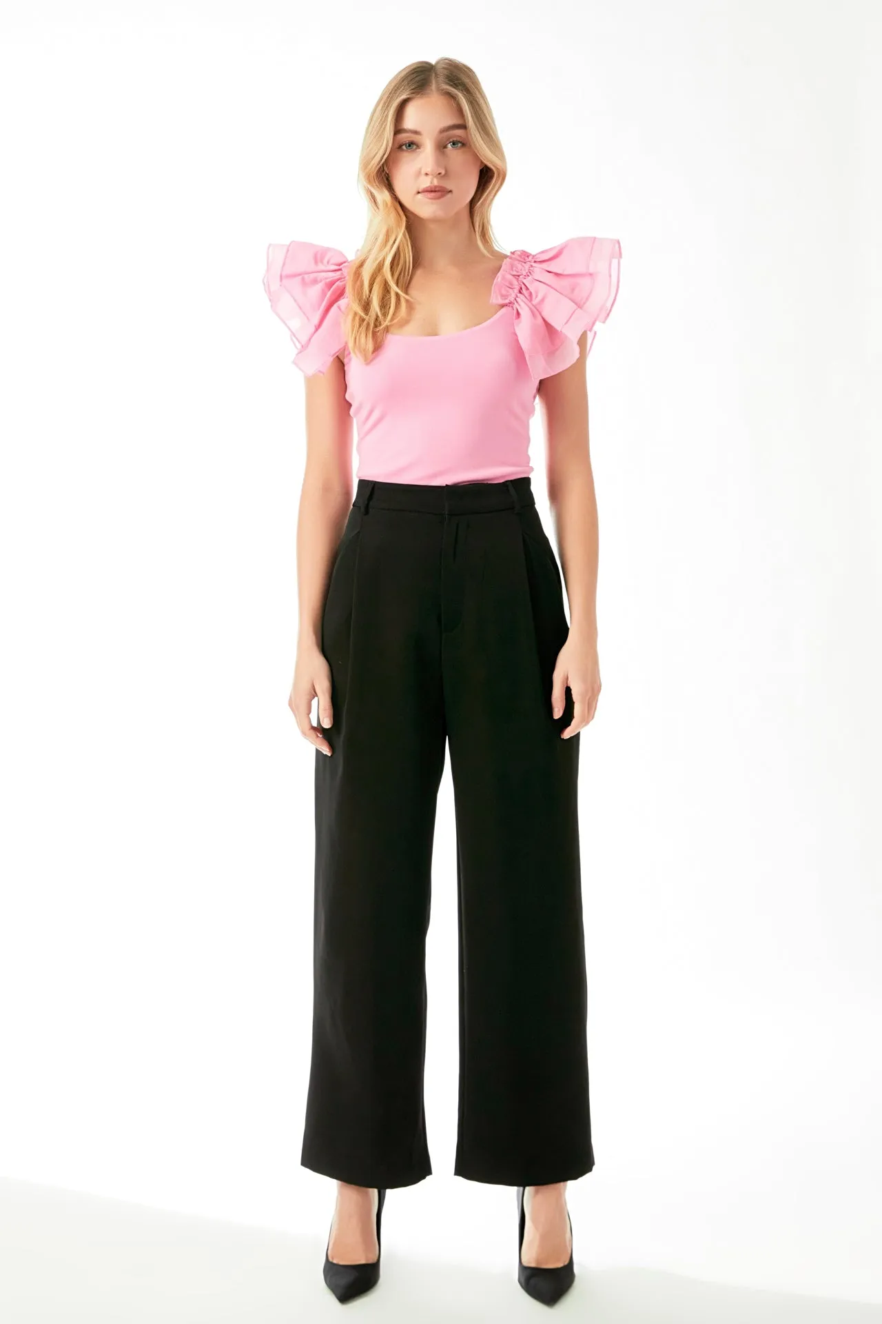 Endless Rose - Organza Ruffle with Knit Top