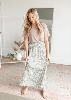 Floral Pleated Maxi Skirt - FINAL SALE