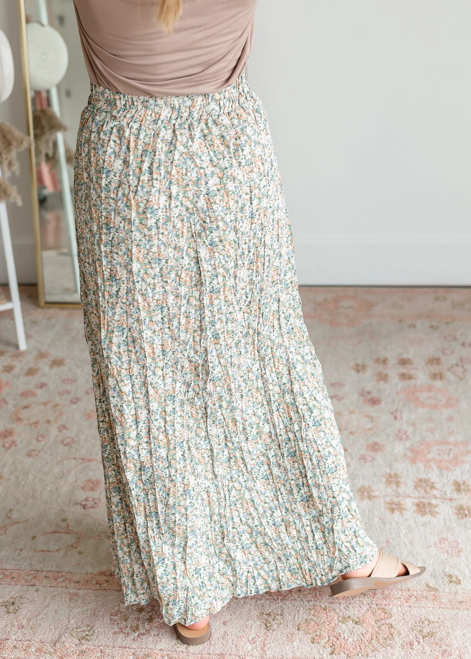 Floral Pleated Maxi Skirt - FINAL SALE