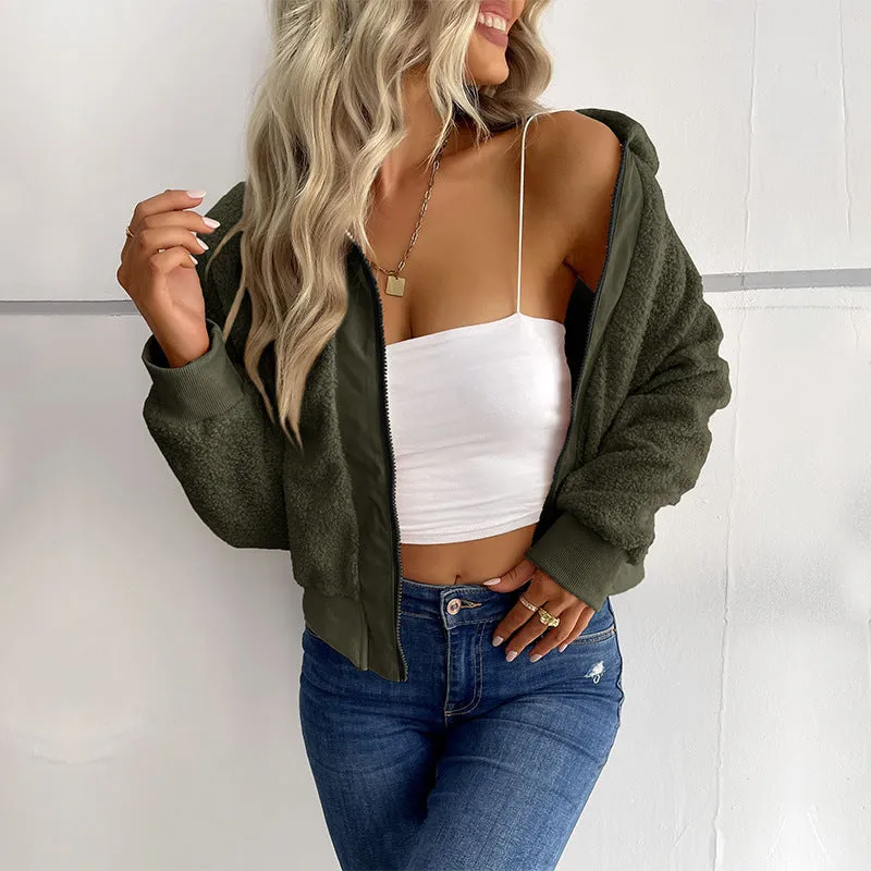 Flytonn-Fall Outfits Women Outwear Streetwear -women's outerwear women's coat New Fashionable Women's Solid Color Long Sleeve Lapel Shearling Jacket