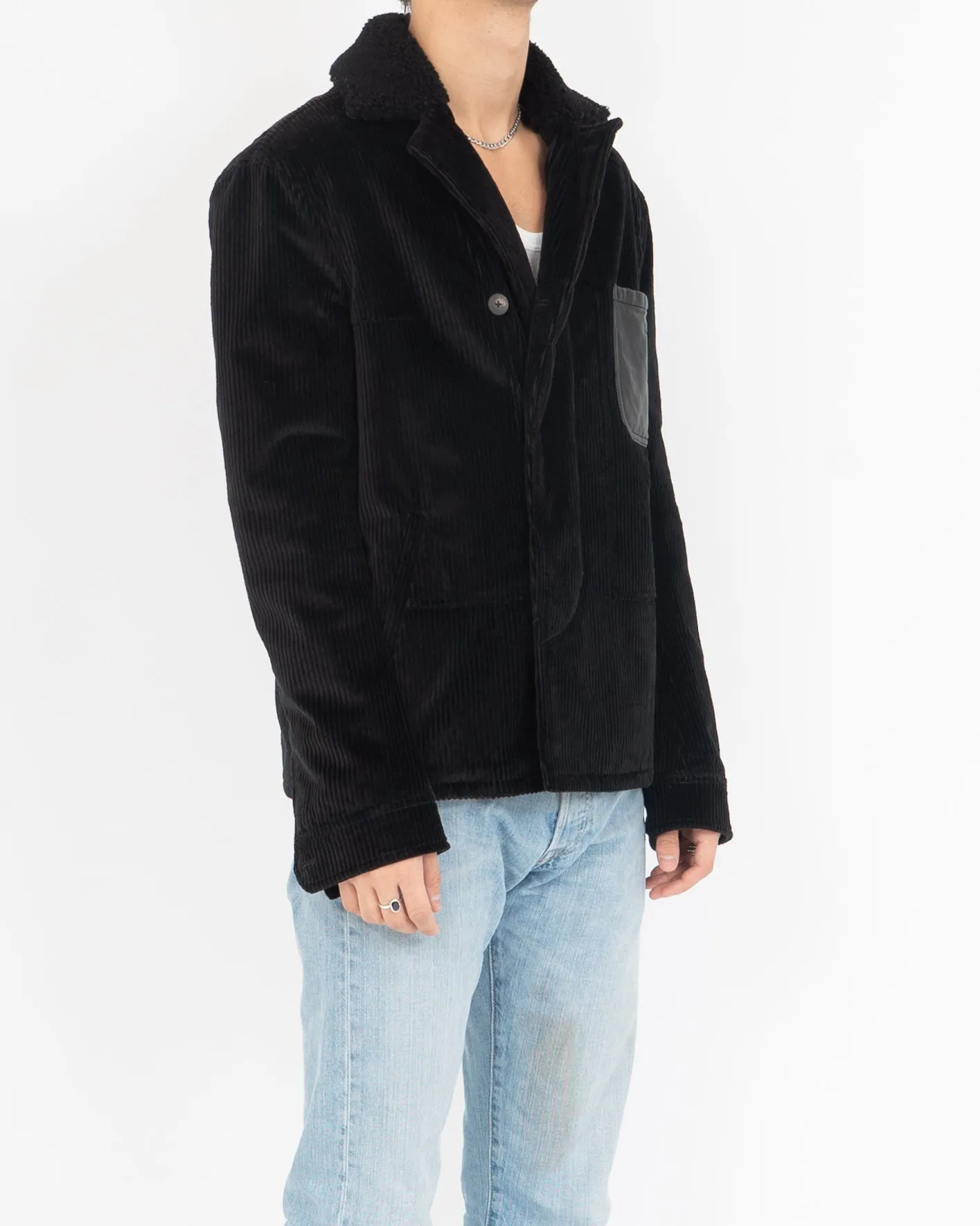 FW19 Black Cord Shearling Jacket Sample