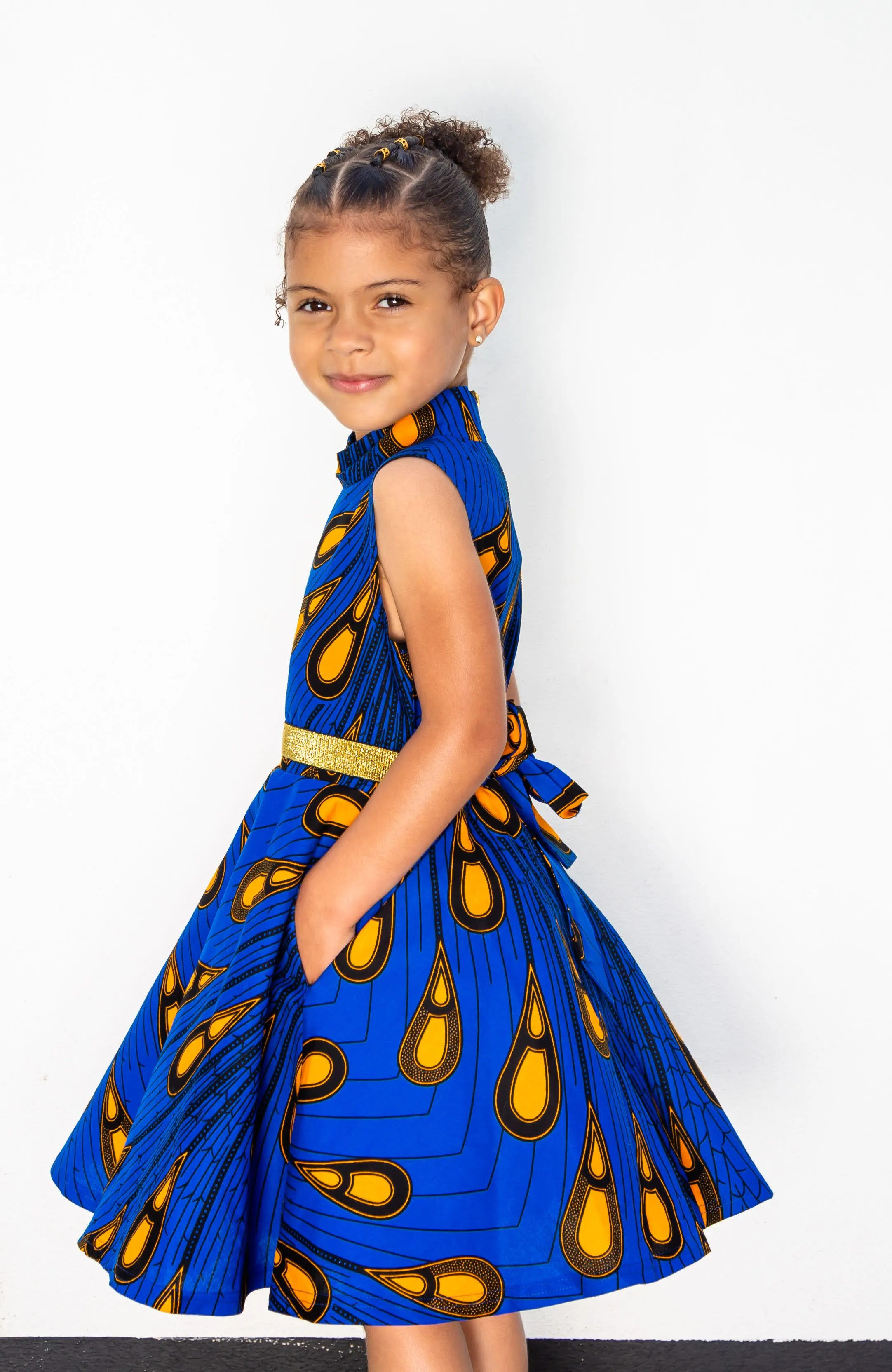 Girl's Occasion Dress | Turtleneck African Print Dress for Girls - ELLA