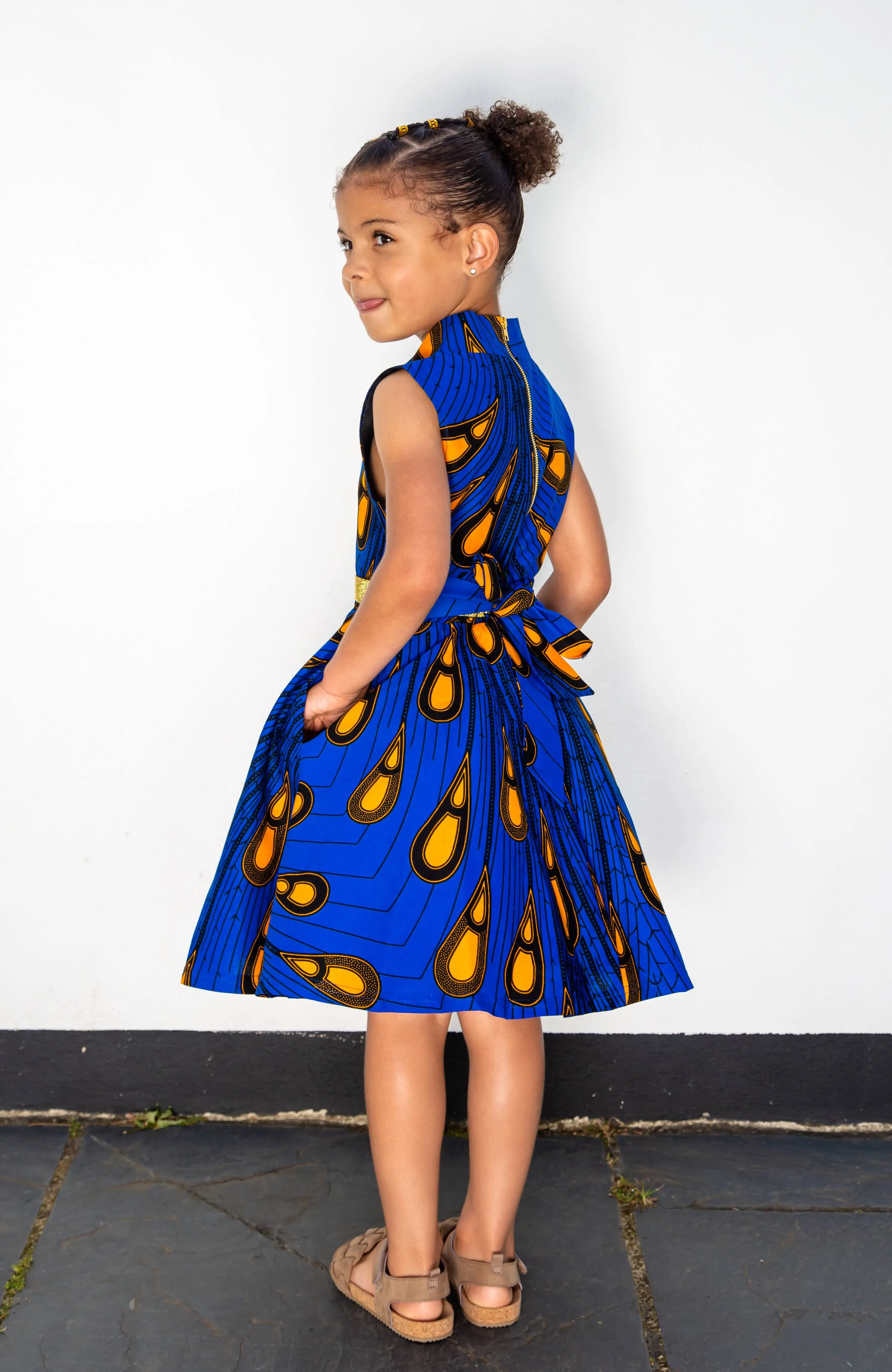 Girl's Occasion Dress | Turtleneck African Print Dress for Girls - ELLA