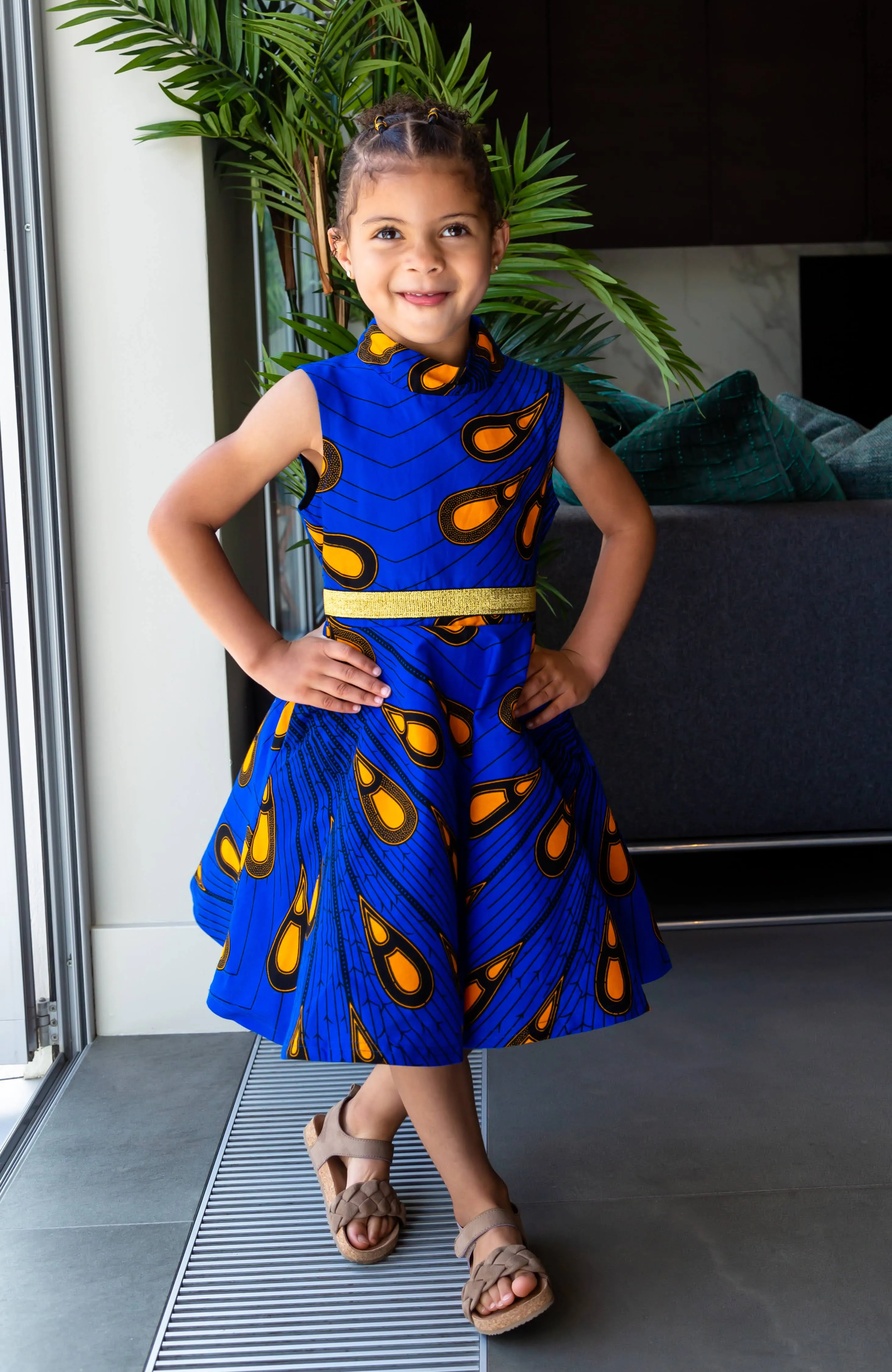 Girl's Occasion Dress | Turtleneck African Print Dress for Girls - ELLA