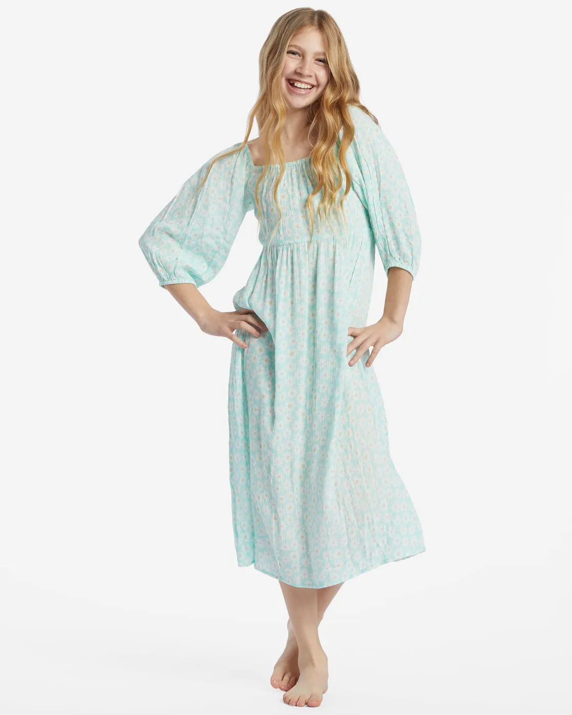 Girls Swept Away Midi Dress - Sweet Mint