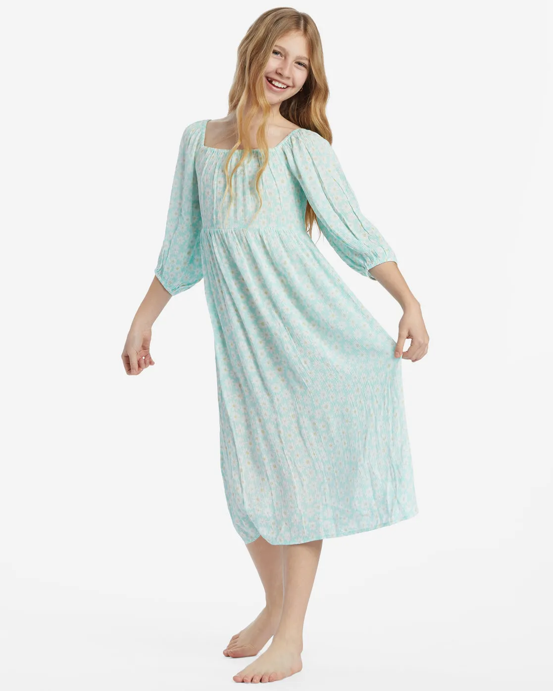 Girls Swept Away Midi Dress - Sweet Mint