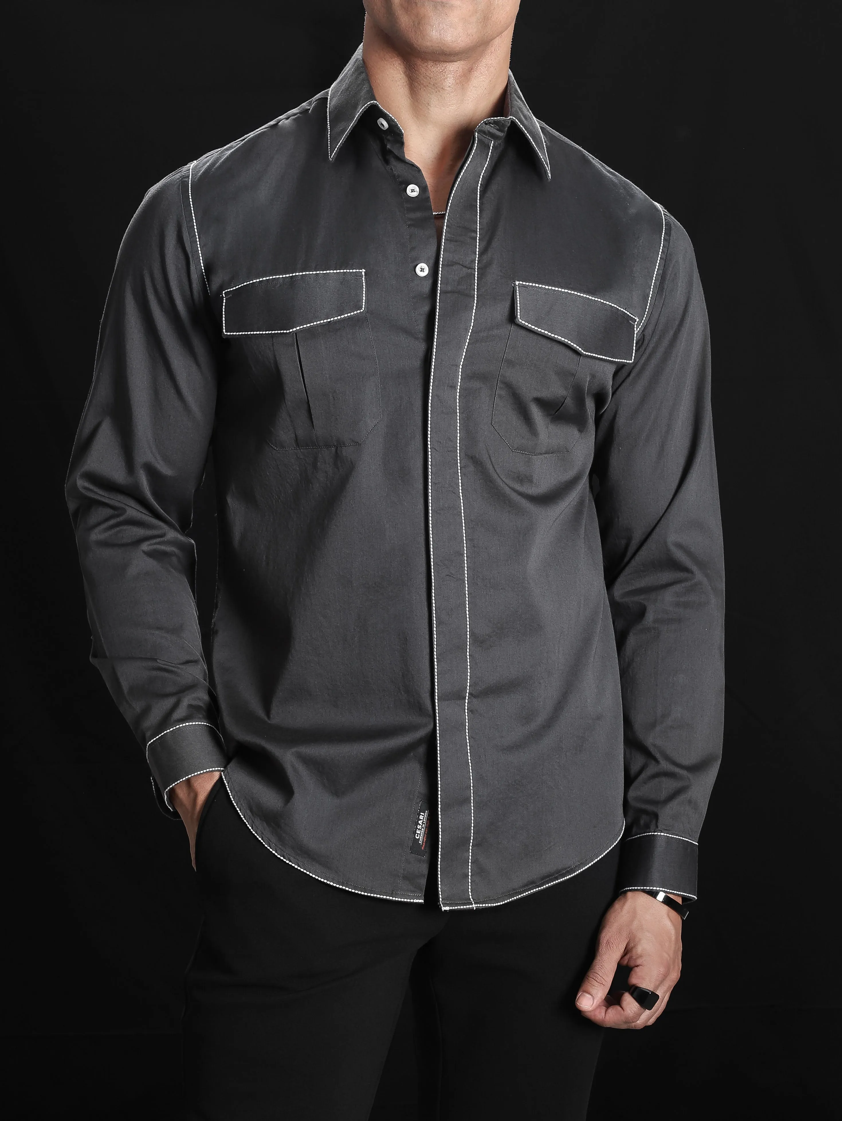 Grey Rich Handcrafted Shirt (Studio Collection)