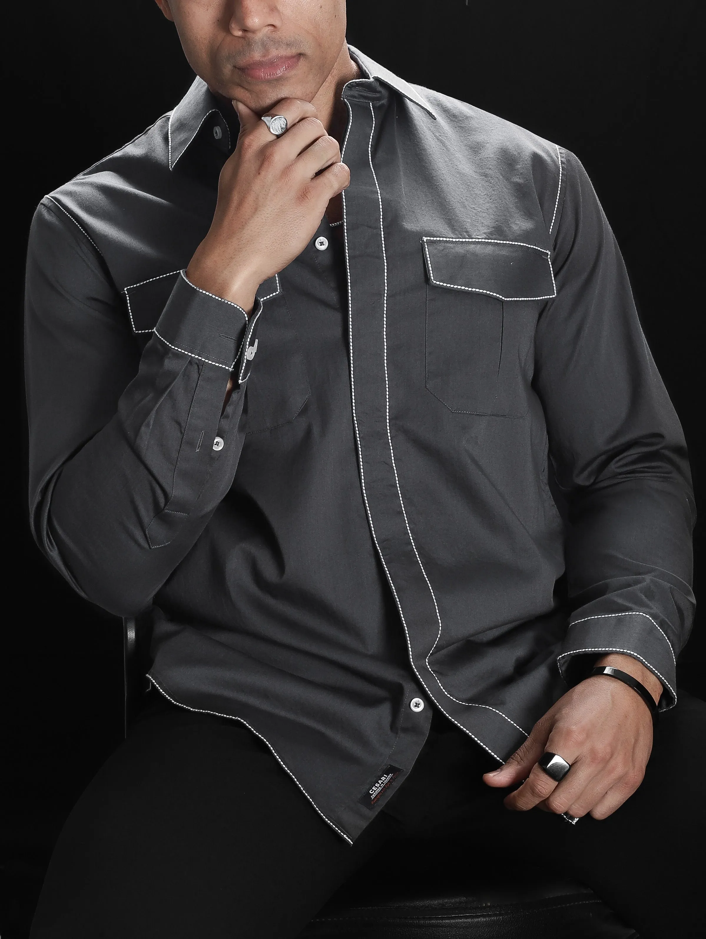 Grey Rich Handcrafted Shirt (Studio Collection)