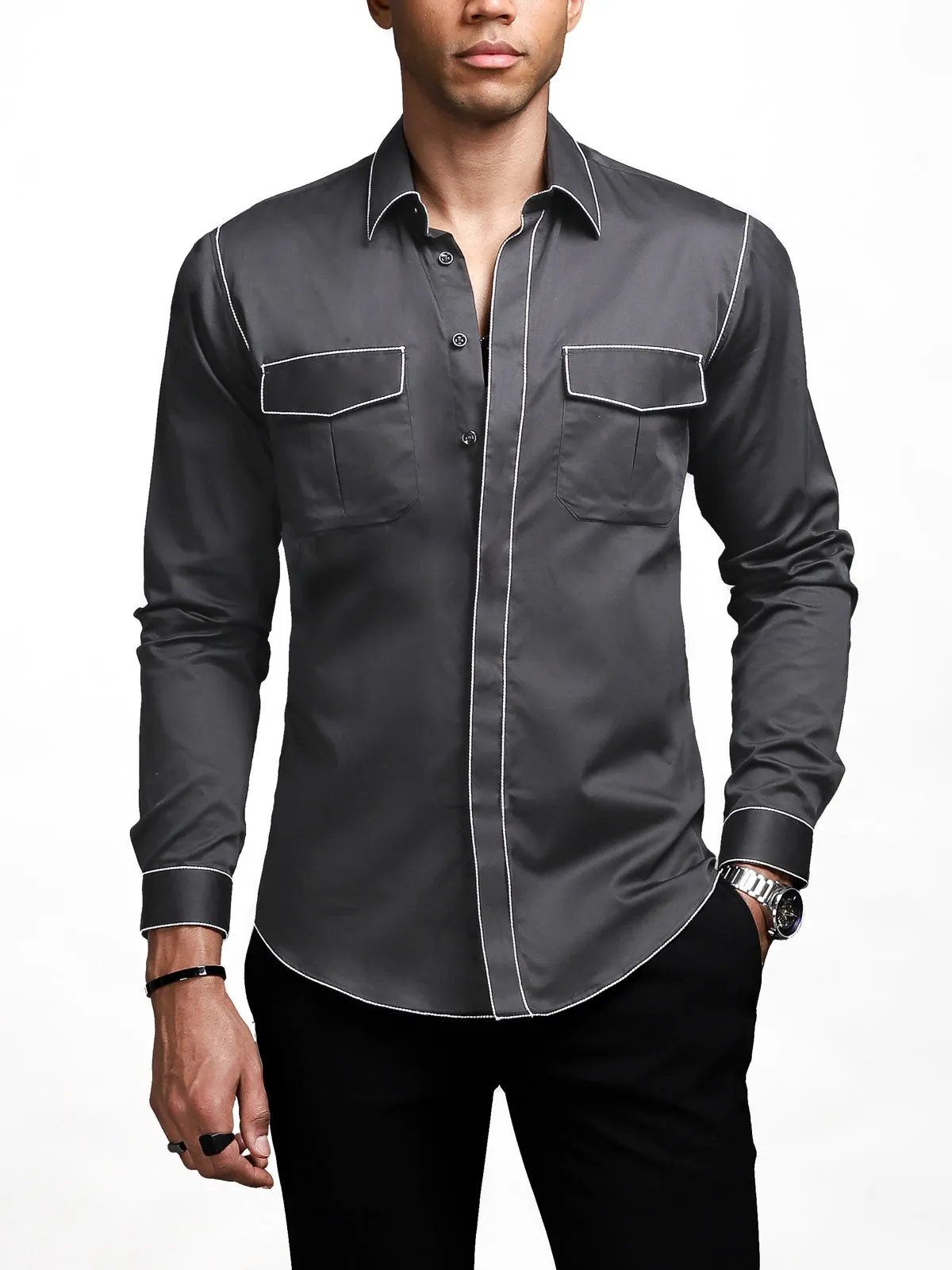 Grey Rich Handcrafted Shirt (Studio Collection)