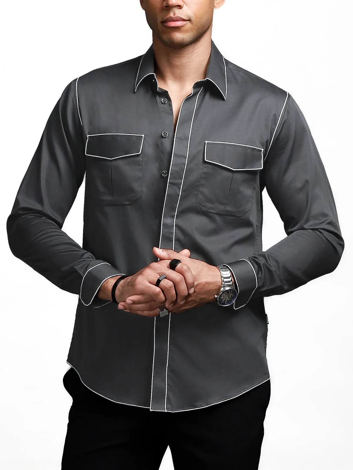 Grey Rich Handcrafted Shirt (Studio Collection)