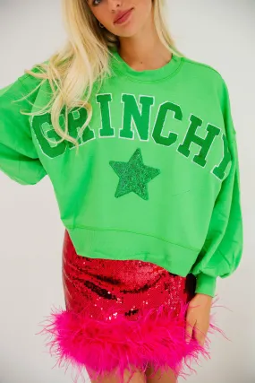 GRINCHY GREEN VARSITY PULLOVER