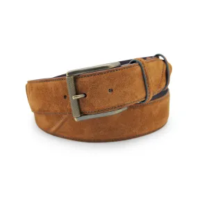 Hancock Tan Suede Contrast Stitch Roller Belt