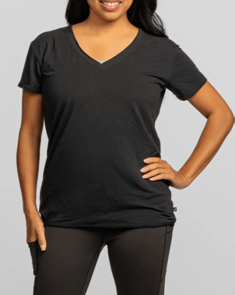 Hello Sunshine UPF V-Neck – Booya Black