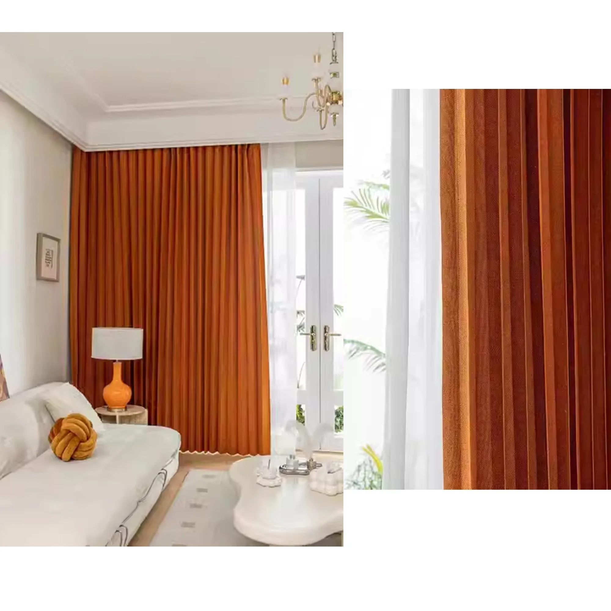 High-temperature Heat-set Defined Pleated Window Curtains Drapery