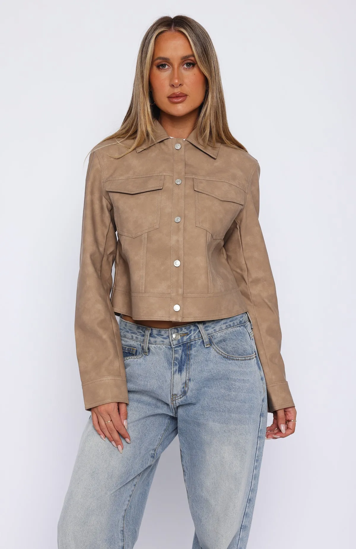 Hold Tight PU Jacket Camel