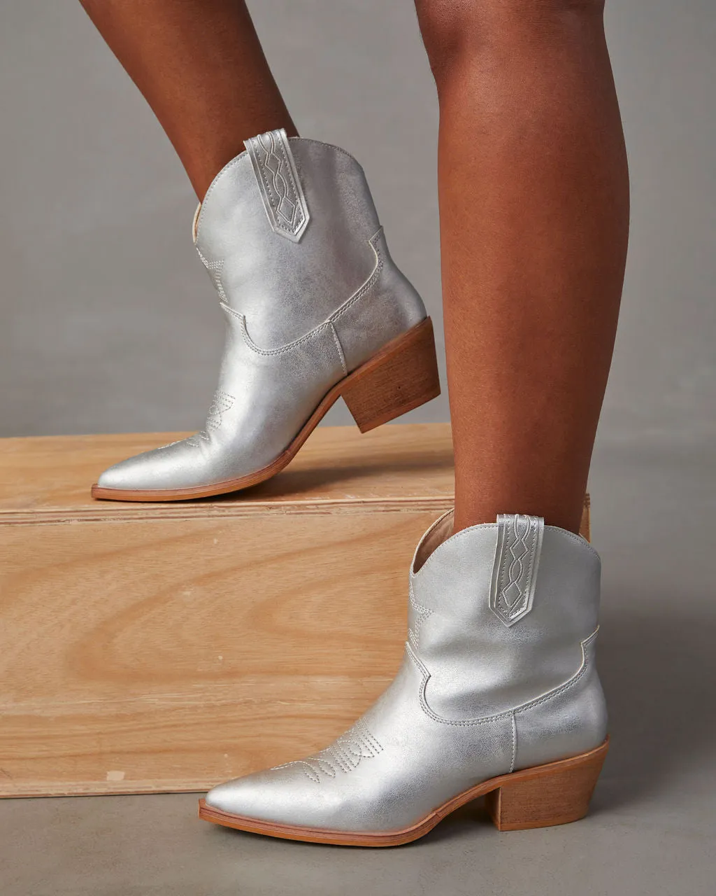 Jeanette Western Ankle Booties