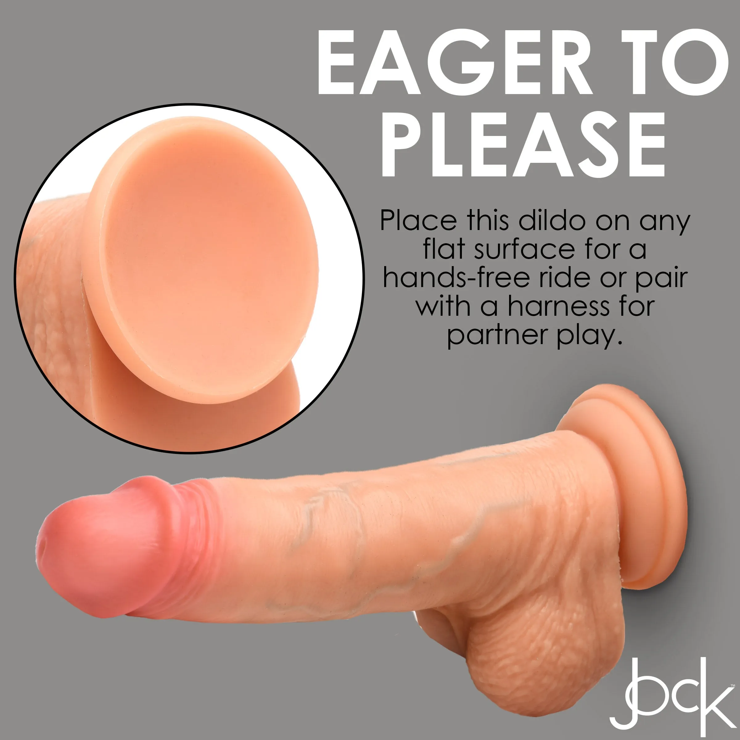 Jock 8" Realistic Skin Dildo w/ Balls