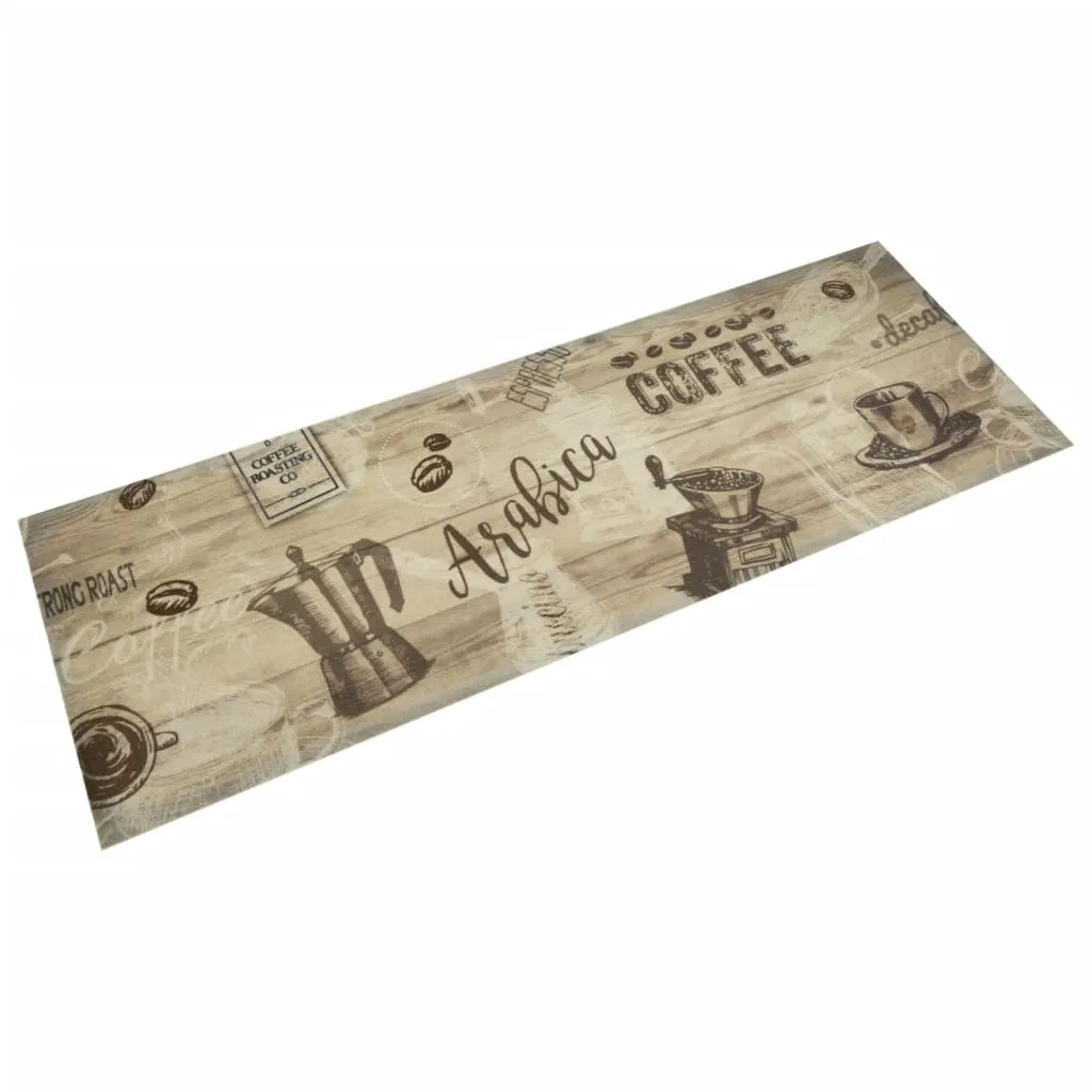 Kitchen Rug Washable Coffee Brown 60x180 cm Velvet