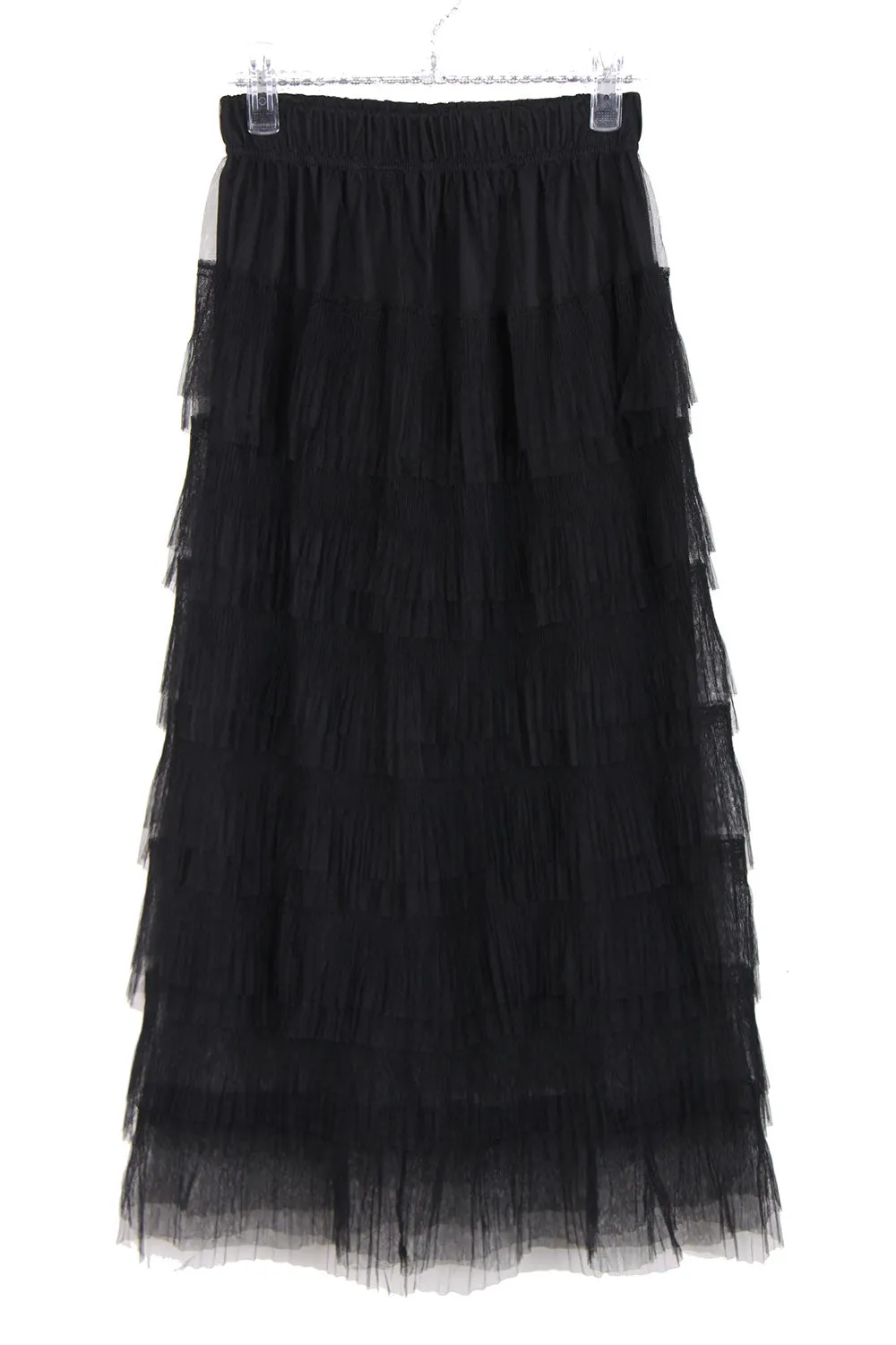 Layered Tulle Mesh Long Skirt